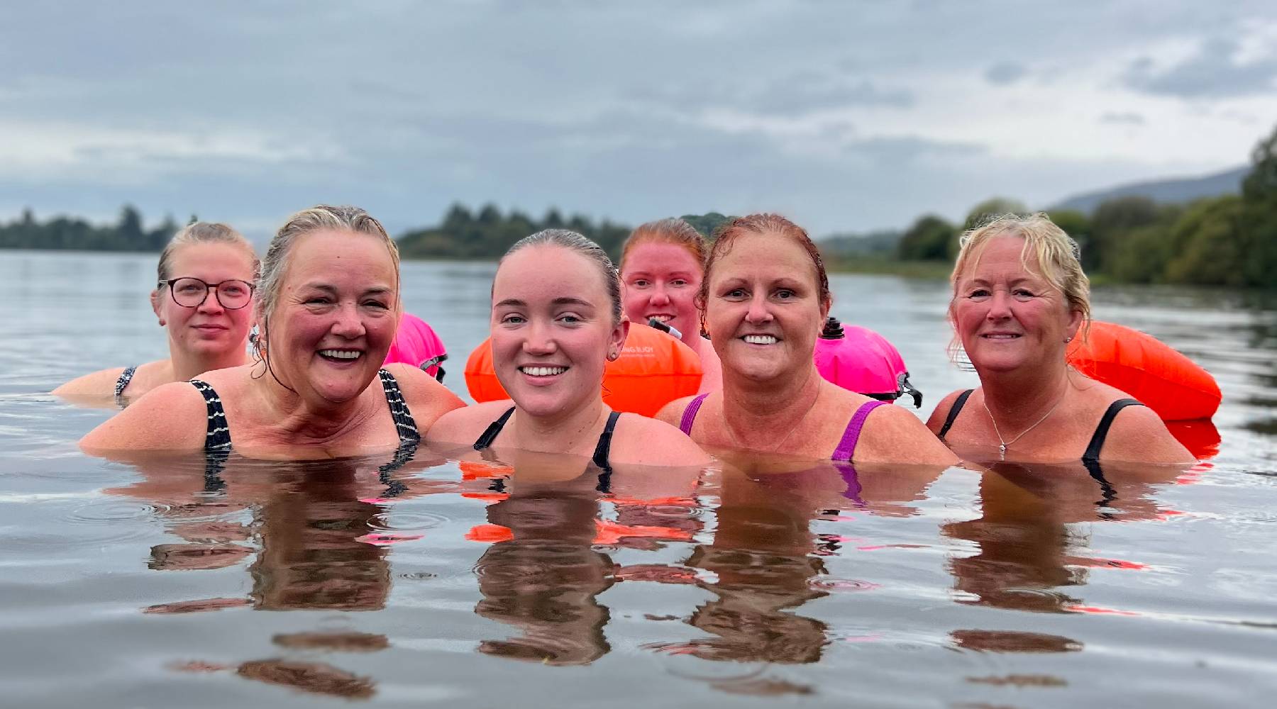 wild swimming at lake of menteith